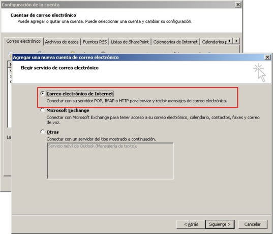 Correo electr&oacute;nico de internet