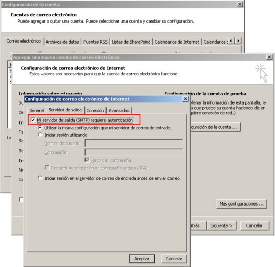 Mi servidor de salida (SMTP) requiere autenticaci&oacute;n